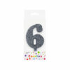 Glitter Silver Number Candle 6