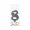 Glitter Silver Number Candle 8