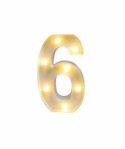 Alternative view of Light Up Number 6 Warm White LED