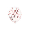 Clear light pink confetti latex balloon in pack of 6 and size of 30cm