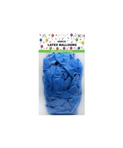 Plain blue latex balloon in 12inch size and coming in pack of 50
