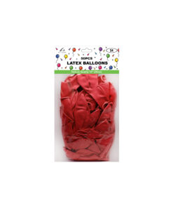Plain red latex balloon in 12inch size and coming in pack of 50