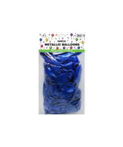 Plain metallic blue latex balloon in 12inch size and coming in pack of 50
