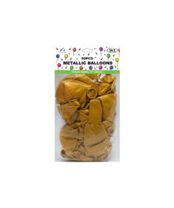 Plain metallic gold latex balloon in 12inch size and coming in pack of 50