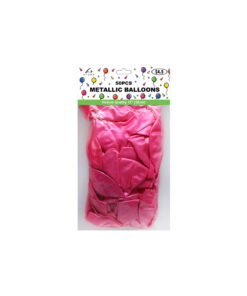 Plain metallic hot pink latex balloon in 12inch size and coming in pack of 50