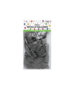 Plain metallic silver latex balloon in 12inch size and coming in pack of 50