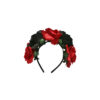 Headband with red and black flowers