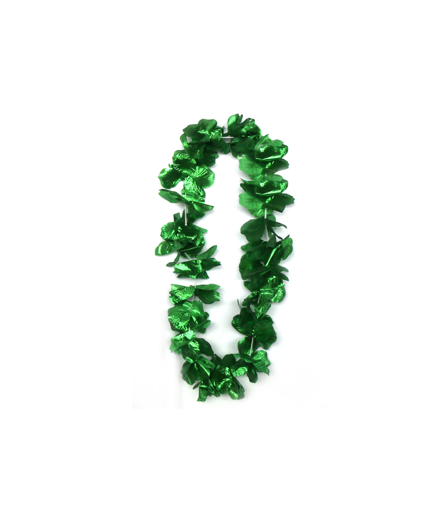 Green Metallic Flower Lei LookSharpStore