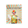 Clown dress up kit with rainbow afro wig, vest and bow tie