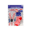 American patriot dress up kit including bow tie, socks, suspenders and "USA" moustache