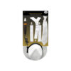 White gangster dress up kit including fake cigar, white hat, suspenders, tie and moustache