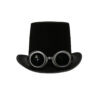 Black steampunk top hat with goggles