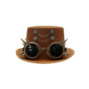 Brown steampunk top hat with spiked goggles