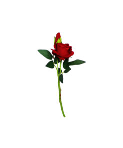 Red artificial rose head in size of 36cm