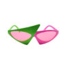 Neon pink and green tinted party glasses