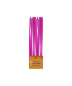 Pink Metallic Taper Candles 4pk