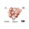10pc assorted rose gold party balloon set with 3x 18inch foil balloons, 4x 12inch latex balloons and 3x 12inch confetti balloons