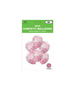Alternative view of Pink Star Confetti Balloon 12inch 6pk