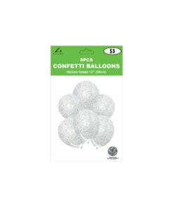 Alternative view of Silver Star Confetti Balloon 12inch 6pk