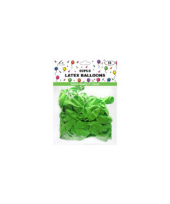 Plain lime green latex balloons in pack of 50 and size of 12cm