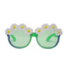 Daisy party glasses in green and blue colour with silver rhinstones and green tinted lens