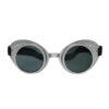 Silver steampunk party glasses with black tinted lens