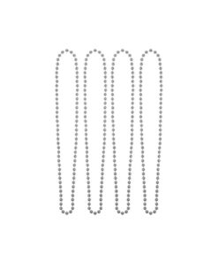 Silver bead necklace coming in pack of 4