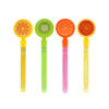 Assorted bubble wands with fruit design with lemon, kiwifruit, orange and passionfruit