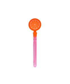 Bubble wand with orange fruit design in pink colour coming in pack of 1