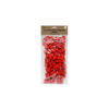 Glitter red pompoms in pack of 100 and assorted size of 10mm, 20mm, and 30mm