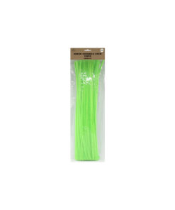 Green chenille stem pipe cleaner in pack of 100 and size of 30cm