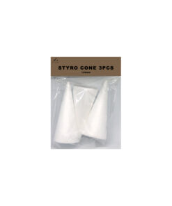 Plain white styrofoam cone in size of 150mm and pack of 3