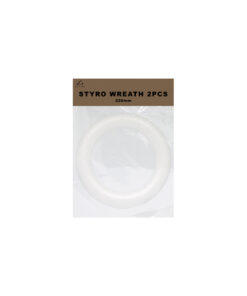Plain white styrofoam wreath in size of 220mm and pack of 2