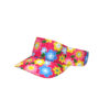 Hot pink floral visor with blue, yellow and pink flower design