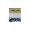Mixed confetti in blue, black and silver colour coming in pack of 40g and size of 1cm