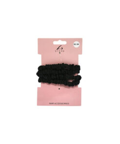 Black hair scrunchies in pack of 4