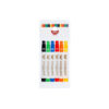 Gobake bright rainbow edible decorating markers for baking in black, green, bule, red, orange and yellow colour coming in pack of 6 and white card packaging
