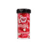 Gobake shaped sprinkles in "jumbo valentines" heart design and red, pink and white colour mix in clear plastic container of 45g and black lid
