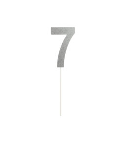 Silver Glitter Cake Topper Number 7
