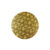 Round gold masonite cake board in size of 10in
