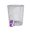 Metal mesh trash bin in silver colour