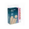 Assorted strong fabric bandages band-aids in pack of 100 sterile bandages