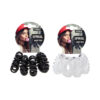 Assorted spiral hair ties in black and clear colour coming in pack of 4