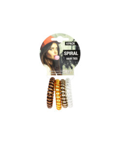Spiral Hair Ties Metallic 4pk