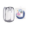 Black mesh pop-up laundry hamper in size of 58cm x 36cm x 36cm