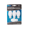 Multi-purpose removable hooks with adhesive pads coming in pack of 3