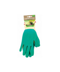 Latex dipped green garden gloves in pack of 1 pair