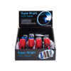 Super bright LED torch with knurled barrel in blue, red, black and silver colours and coming in pack of 16