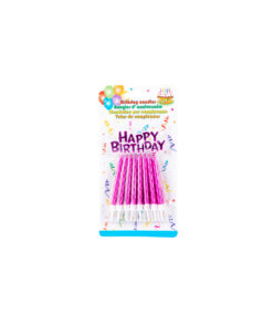 Pink Candles With Holder 16pk
