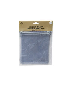 Alternative view of Silver Medium Organza Bags 12pc